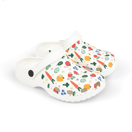 Colorful Kids' Foam Garden Clogs, Fun Garden Print Shoes for Playtime, Summer Footwear, Comfortable Kids Clogs, Perfect for Gardening Fun