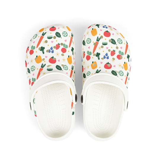 Colorful Kids' Foam Garden Clogs, Fun Garden Print Shoes for Playtime, Summer Footwear, Comfortable Kids Clogs, Perfect for Gardening Fun