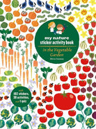Colorful cover of My Nature Sticker Activity Book featuring vegetable garden illustrations
