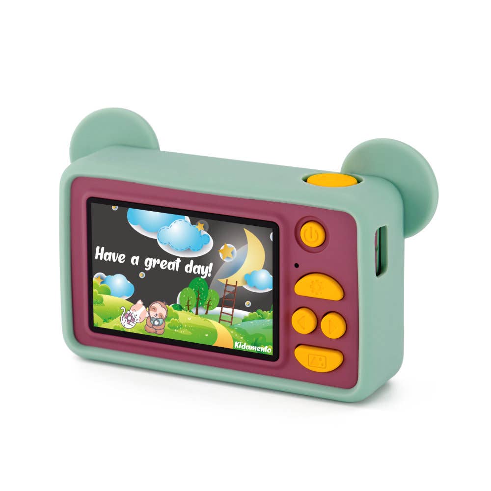 Bear-shaped kids' digital camera in blue color