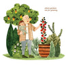 Book content showing a child and grandfather gardening together