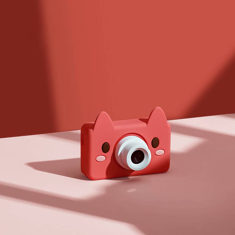 Fox-shaped kids' digital camera in orange color